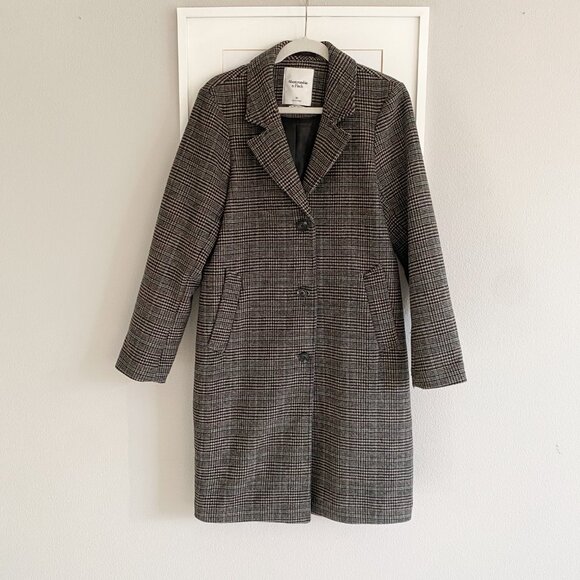Abercrombie and Fitch Dad Coat in Plaid - Picture 1 of 4